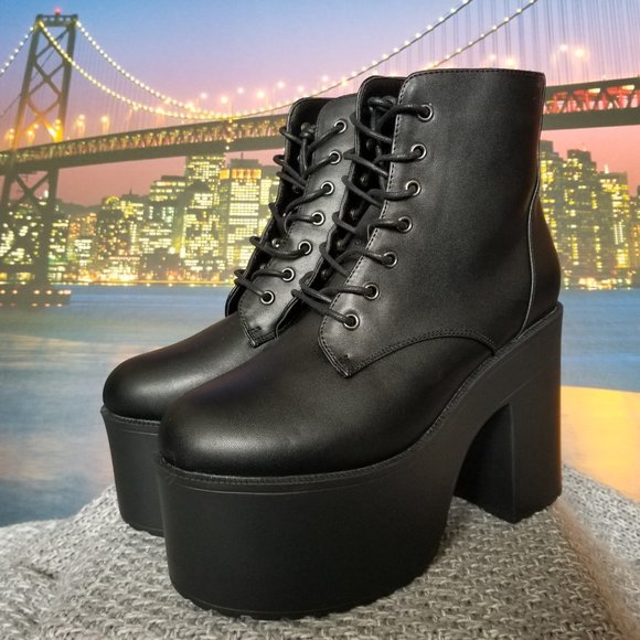 Tough attitude platform boots Clearance